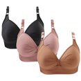 thumbnail image 2 of Timegard 3pc Bras for Women No Underwire Plus Size Adjustable Strap Ruched Comfort Everyday Bralette, 2 of 4