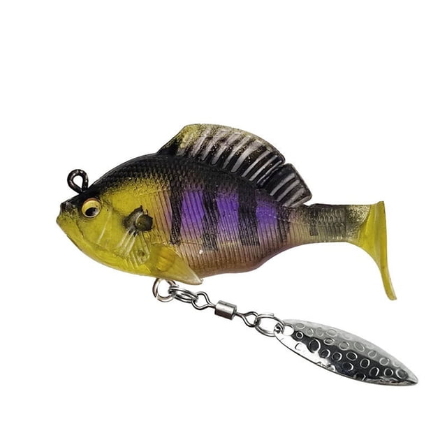 Three Generations of Jumping Fish Hollow Lead Soft Bait Hanging Bottom Rotating Sequins T-Tail Lead Soft Fish Bait