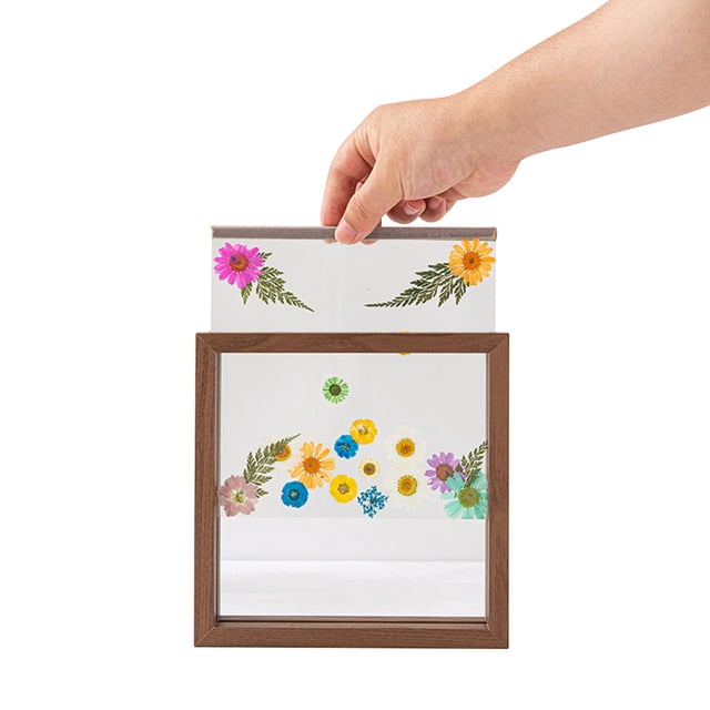 Dried flowers and leaves specimen frame wooden frame with real