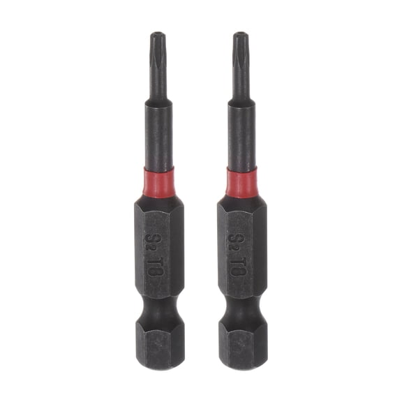 Unique Bargains Mèche de Tournevis Torx à Impact de Sécurité Magnétique T8, Corps Hexagonal 1/4 Pieds, Longueur 2 Pieds, Lot de 2