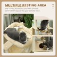 thumbnail image 4 of Beige Multi-Level Cat Tree Tower with Condo, Hammock & Scratching Post - 35.5" Activity Center for Indoor Kittens & Small Cats, 4 of 7