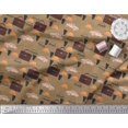thumbnail image 3 of Soimoi Rayon Fabric Hat,Car & Suitcase Travel Print Fabric by Yard 56 Inch Wide, 3 of 3