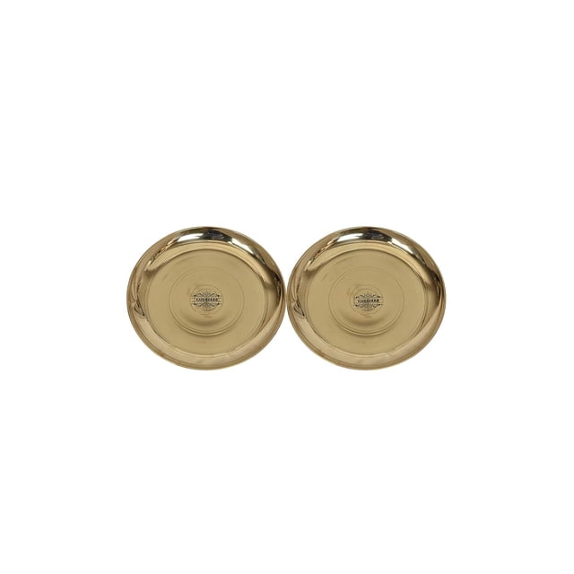 Bronze Kansa Plate Handmade Full Size Set Of 2 - Gift For Wedding, Diwali, Navratri & Dusshera