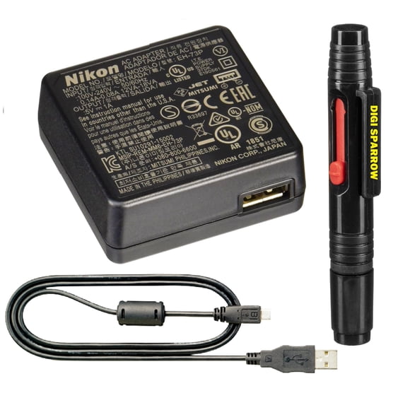 Camera Charger NIK0N EH-73P Charging AC Power Adapter for Select NIK0N DL and COOLPIX Cameras (UC-E21 USB Cable Included)