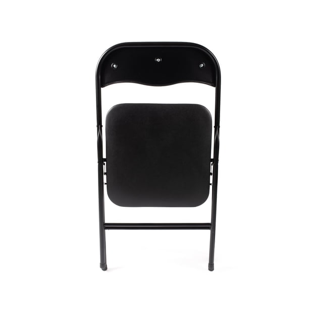 Enduro Black Padded Vinyl Folding Chair, 18 '' x 17.3'' x 30.7