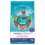 Purina ONE +Plus Hairball Formula Chicken, Dry Cat Food 3 kg