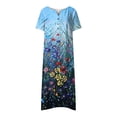thumbnail image 2 of Cameland Robe d'Été pour Femme Décontractée à Col en V avec Boutons, Manches Courtes, Imprimée, Coupe Évasée, avec Poche, 2 of 3