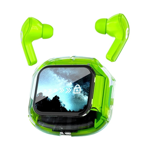 Earphones In Ear LCD Color Screen Noise Reduction Transparent Long Endurance Sports Earphones