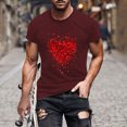 thumbnail image 2 of Yuzhih T-Shirts Assortis de la Saint-Valentin pour Couples, Mignons, Imprimés, Manches Courtes, Hauts Unisexes, Grande Taille, Col Rond, 2 of 4