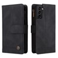 thumbnail image 3 of Case for Samsung Galaxy S21 5G Cover Zipper Pocket Wallet Case Magnetic Protective - Black, 3 of 5