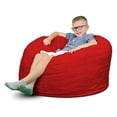 thumbnail image 1 of Ultimate Sack Fauteuil Poire de 3 Pieds Rempli de Mousse, Housse en Suède Lavable, Rouge, 1 of 8