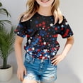 thumbnail image 2 of TZEWGL Chemise Décontractée d'Été à Manches Courtes Col Rond Imprimé Graphique Basique pour Enfant Blouse pour Nouveau-Nés Taille 12-13T, 2 of 4