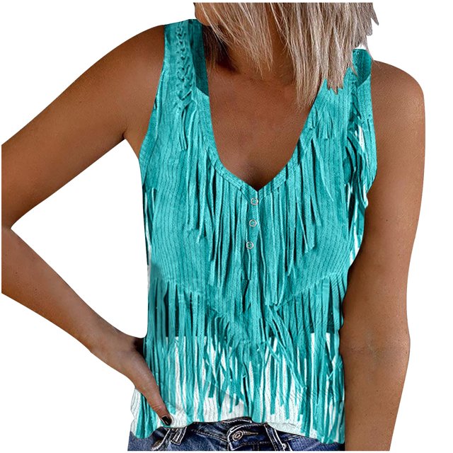 Plebaso Womens Print Tank Tops Ribbed Sleeveless Casual Tops Button up V Neck Slim Knit Tees for Women