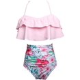 thumbnail image 4 of Girls Swimsuit High Waisted Two Pieces Bikini Set Swimwear Bathing Suits, 4 of 7