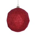 thumbnail image 1 of Vickerman M177503DG Boule d'Ornement de Noël Géométrique Pailletée Rouge 8 Po., 1 of 2