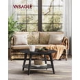 thumbnail image 4 of VASAGLE Table Basse Ronde, Table Basse à 2 Niveaux avec Rangement, pour Salon, 31,5 x 17,7 Pouces, Facile à Assembler, Gris Anthracite, 4 of 6