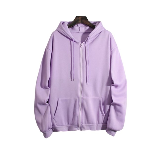 LUXUR Cardigans pour Femmes avec Poches Hoodies Décontractés d'Automne Violet S
