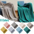 thumbnail image 5 of Matoen12 Couverture Jetée Texturée Unie Douce pour Sofa Canapé, Couverture Décorative Tricotée, 50x59,8 Pouces, 5 of 5