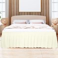 thumbnail image 2 of PiccoCasa Polyester Brushed Bed Skirt with Elastic Dust Ruffles 16" Drop, Full Pearl White, 2 of 9
