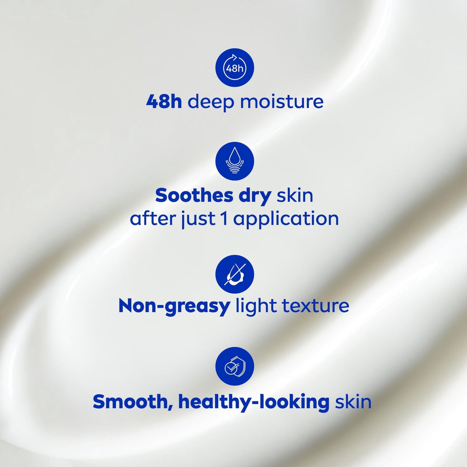 Lotion corporelle hydratante douceur 72 heures NIVEA pour les peaux sèches avec acide hyaluronique, 1 L