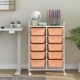 thumbnail image 2 of Costway 10-Drawer Storage Cart Utility Rolling Trolley Kitchen Organizer Skin Pink, 2 of 9