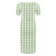 thumbnail image 4 of Ovzne Robes Grande Taille pour Femmes Courbes Robe d'Été Femme Jupe de Maternité Plissée Imprimée à Manches Courtes Col Rond Mi-Mollet Robe Maxi Grande Taille Manches Courtes Imprimée, 4 of 7