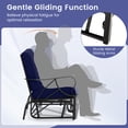 thumbnail image 2 of Gymax Patio Glider Chair Single Outdoor Rocking Chair w/ Seat & Back Cushions Navy, 2 of 9