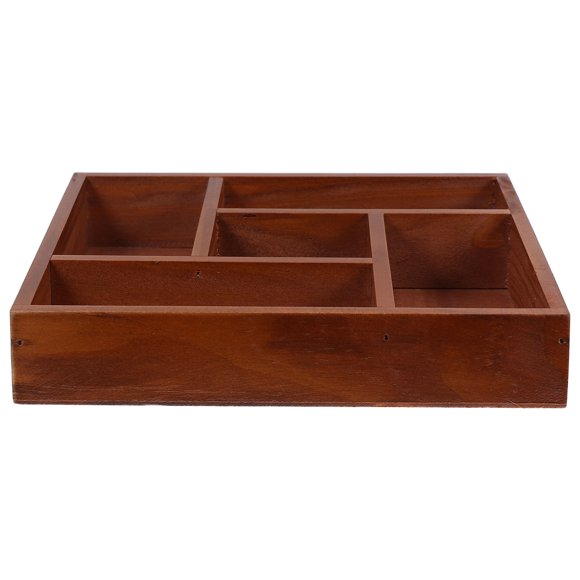 KAKOWELY Wooden Desk Drawer Organizer Bedroom Vanity Dresser Tray Storage Tray for Jewelries,8.66X"X8.66"X1.3"