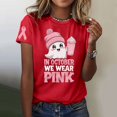 thumbnail image 2 of TSADFHJI Hauts Mignons pour Femmes Hiver Mode Décontractée Imprimée Col Rond Manches Courtes Chandail T-Shirt TG Rouge, 2 of 6
