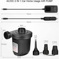 thumbnail image 2 of HLONK Air Pump for Inflatables  Portable Quick-Fill Electric Air Mattress Pump with 3 Nozzles  Inflator & Deflator Pumps for Outdoor Camping  Pool Floats  Inflatables Couch  Swimming Ring, 2 of 7