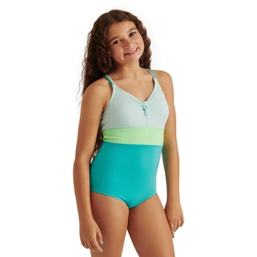 Justice Girls' Colour Blocking One Piece Swimsuit