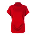 thumbnail image 2 of AMERTEER Blouse Décontractée en Coton à Manches Courtes et Col Roulé pour Femmes, Grande Taille, 2 of 4