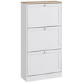 thumbnail image 1 of HOMCOM Armoire à Chaussures Moderne avec 3 Tiroirs Basculants pour 18 Paires de Chaussures, 1 of 10