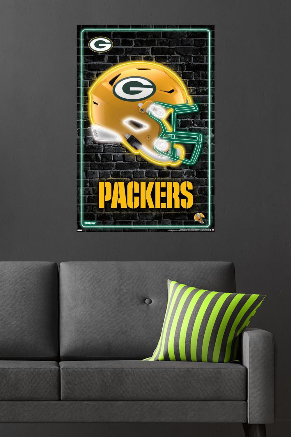 NFL Green Bay Packers - Neon Helmet 23 Wall Poster, 22.375" x 34"