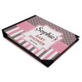 thumbnail image 1 of Darling Souvenir Pink Stripe| Heart & Frame Personalized Printed Baby ShowerGuestBookHardbound Cover Sign InBookRegistry Scrapbook-9 x 12 Inches, 1 of 4