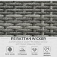 thumbnail image 4 of Outsunny 3 Pieces Garden Rattan Furniture Set with Cushions, Grey, 4 of 10