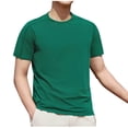 thumbnail image 2 of Styesk T Shirts for Man Solid-Color Casual Elastic Sports Short Sleeved Round-Neck Blouses, 2 of 5