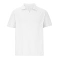 thumbnail image 5 of Chemises pour Hommes Couleur Unie Col Rabattu Haut Manches Courtes Haut/chemise, 5 of 5