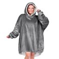 thumbnail image 1 of Bare Home Plush Sherpa Wearable Blanket - Fluffy & Soft - Lightweight - Adult, Gray, 1 of 7