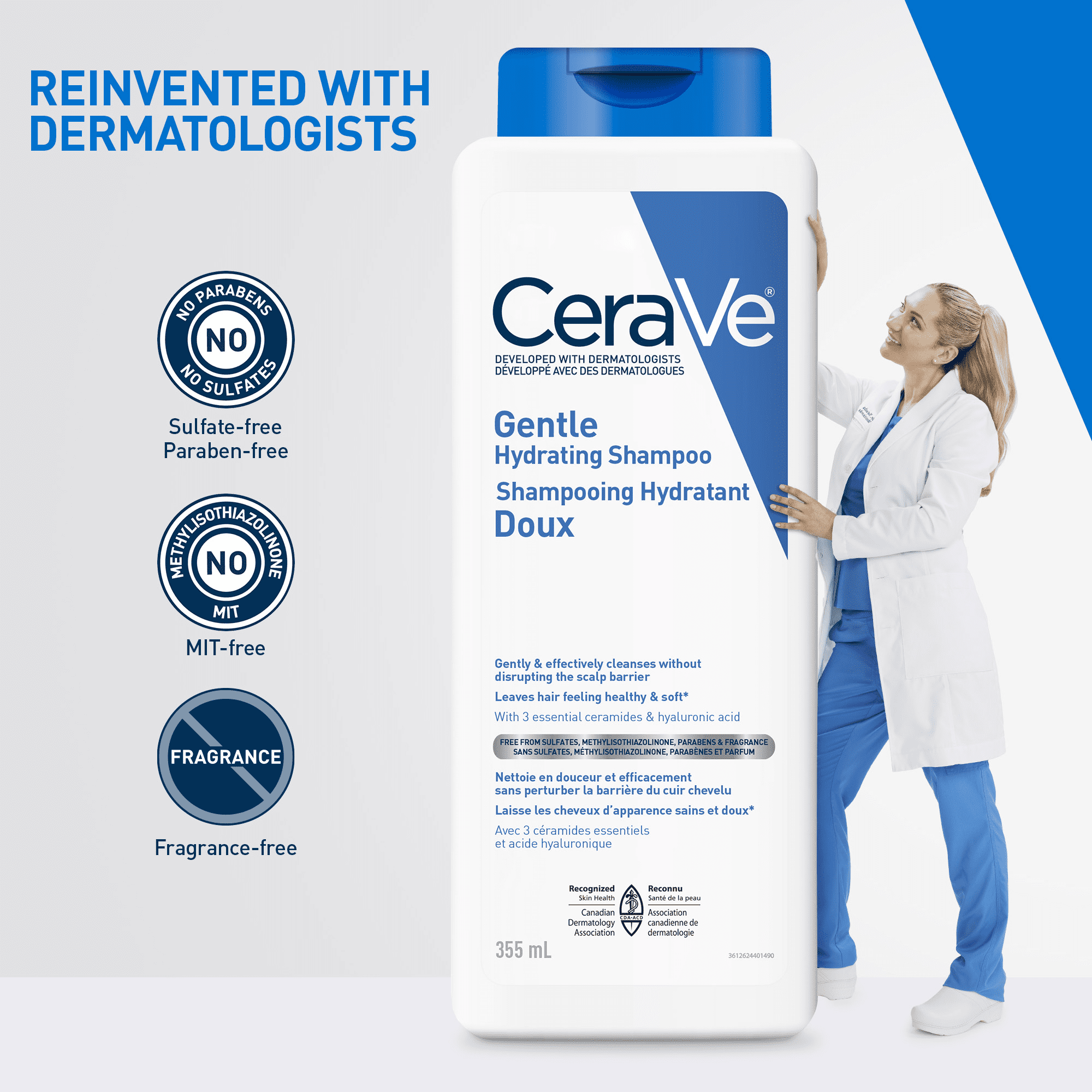 CeraVe Shampooing Hydratant Doux, Shampooing Sans Sulfates avec des Céramides et de la Niacinamide