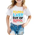thumbnail image 1 of LUOGENLI T-Shirt pour Filles T-Shirt Imprimé à Col Rond à Manches Courtes pour Garçons et Filles Maxi Chemises pour Filles 2025 Resort Blanc 12-13 Ans, 1 of 4