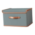 thumbnail image 3 of Tnarru Bac de Rangement avec Couvercle Conteneur d'Organisation Boîte de Rangement avec Couvercle Panier de Rangement en Tissu Organisateur de Rangement pour Organiser Garage Gris 50x35x31cm, 3 of 8