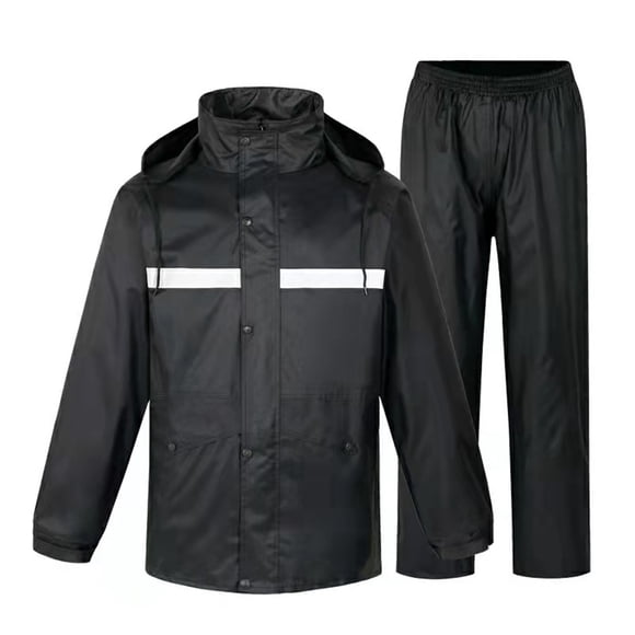 Gaexia Men's Rain Suit Lightweight High Visibility Reflective Safety Jacket, Lightweight Rain Gear, Waterproof Rain Jacket with Pants