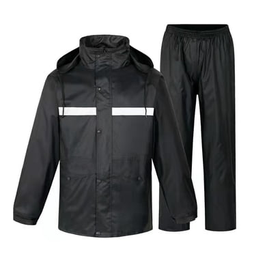 YOUSNH Ensemble Imperméable Veste et Pantalon Imperméable pour Hommes Extérieur Respirant Anti-Tempête Ensembles de Pluie pour Hommes Noir_001 TTTTG