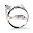 thumbnail image 1 of Bague Bouclée d'Activité Poissons de l'Océan Ajustable Amour Mariage Fiançailles, 1 of 3