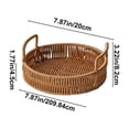 thumbnail image 3 of mtvxesu Woven Rattan Storage Basket for Tabletop Snacks Fruit and Dessert Tray for Afternoon Tea 3-Piece Set, 3 of 7