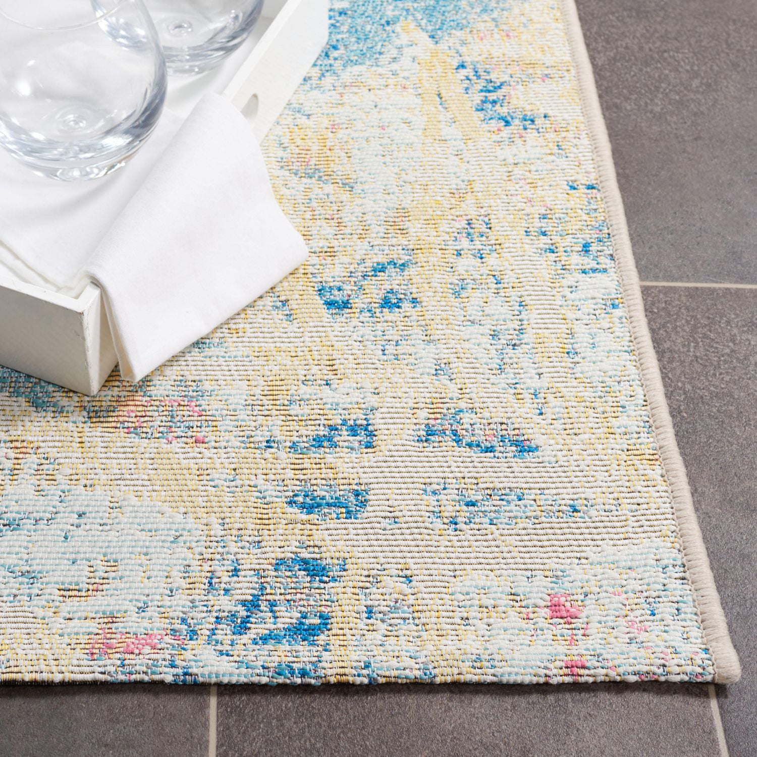 SAFAVIEH Barbados Tobon Tapis Floral Intérieur/Extérieur