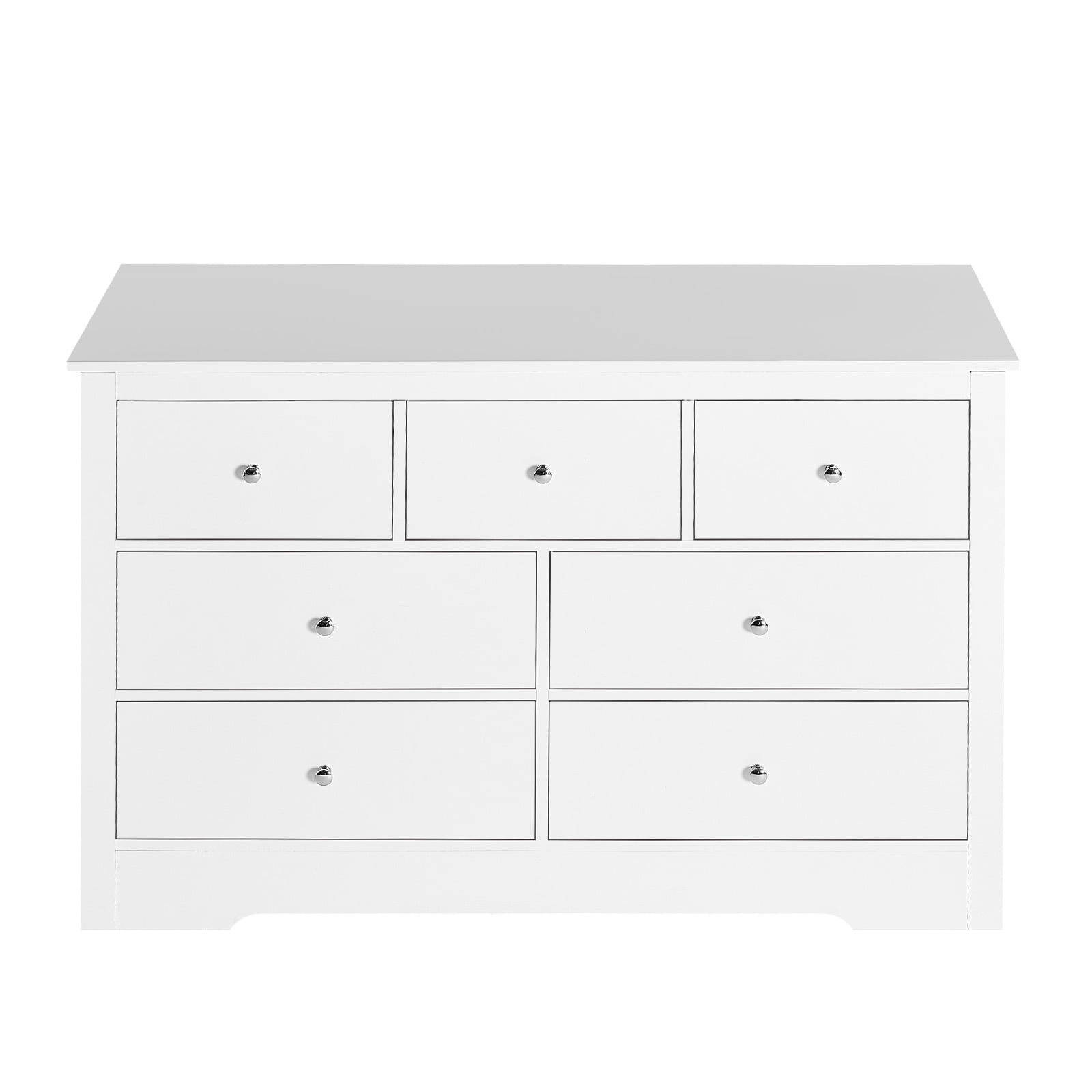 KFFKFF 7 Drawer Dresser, Wooden Chest of Drawers with Sliding with Anti-tip Device, Modern Minimalist Dresser Chest, Closet Storage Organizer for Living Room