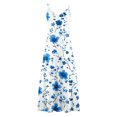thumbnail image 4 of Ovzne Robes d'Été pour Femmes Robe de Plage Robes d'Été pour Femmes Imprimé Sans Manches Col Rond Robe Décontractée Robes Grande Taille Robe Maxi Imprimée Liquidation, 4 of 5