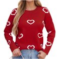 thumbnail image 2 of Yuyuzo Sweaters for Women Valentines Day Crewneck Long Sleeve Shirts Loose Casual Comfy Knit Pullover Tops, 2 of 6
